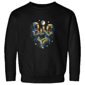 Discover Astronauts Drinking Beer in Space Funny Space Man Outerspace Sweatshirts