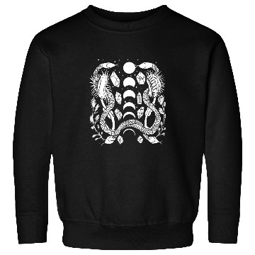 Discover Snake Pet Venus Flytrap Crystals Snake Moon Phases Witchy Gothic Sweatshirts