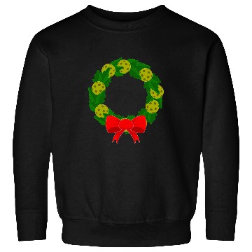 Discover Sport Pickleball Christmas Wreath Pickleball Player Sweatshirts