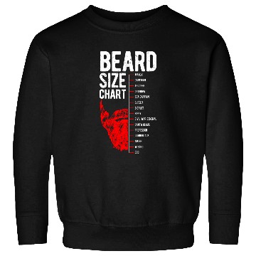 Discover Truck Fun Beard Size Chart Hipster Joke Caveman Trucker Hippy Sweatshirts