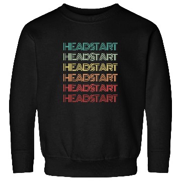 Discover Retro HEAD START Back To School 60s Groovy Text Hello Sweatshirts