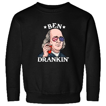Discover Beer Fun 4th Of July Mens Ben Drankin Funny Beer Drinking BBQ Party Sweatshirts