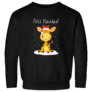 Discover Giraffe Pet Feliz Navidad Says Little Gregor Giraffe Sweatshirts