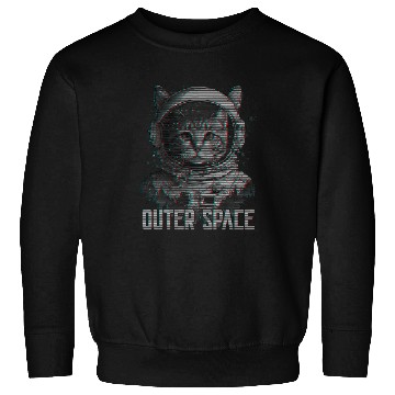 Discover Astronaut Job cat synthwave outer space cat lover cosmic cat Sweatshirts