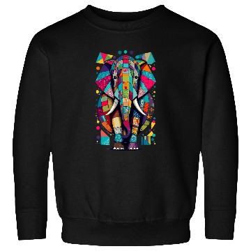 Discover Elephant Pet Colorful Elephant Patchwork Art Design Sweatshirts