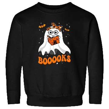 Discover Book Fun Booooks Cute ghosts Reading Library Books Halloween Teacher Sweatshirts