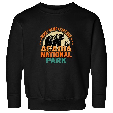 Discover Bear Pet Acadia National Park Maine Preserve Black Bear Grunge Sweatshirts
