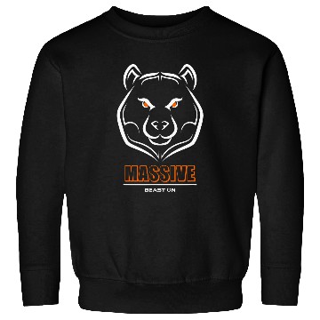 Discover Bear Pet Bear Head Solid Orange Gym Workout Fitness Training Gains Sweatshirts