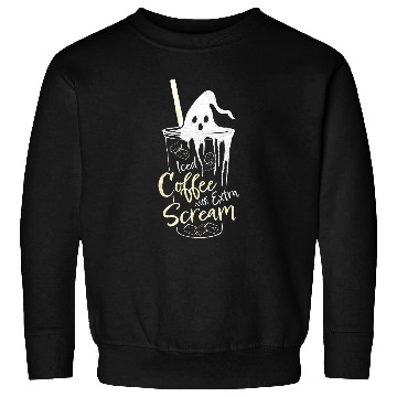Discover Coffee Fun Iced Coffee With Extra Scream ghosts Spooky Halloween Sweatshirts