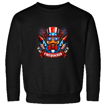Discover Duck Pet 4th of July Fireworks Firequacker Patriotic Duck Sweatshirts
