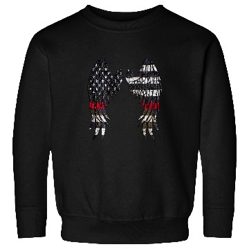 Discover Firefighter Flag Distressed Angel Wings Sweatshirts