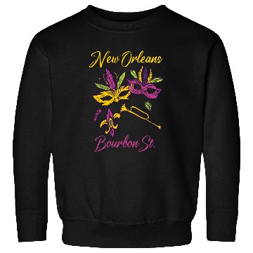 Discover French New Orleans Mardi Gras Souvenir Bourbon Street Sweatshirts
