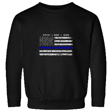 Discover Police Job Law Enforcement Support Thin Blue Line Flag Sweatshirts
