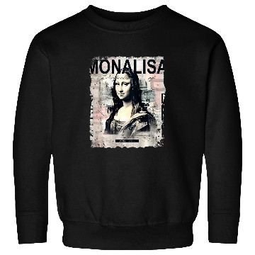Discover Abstract graffiti art Leonardo da Vinci art Mona Lisa 1 Sweatshirts