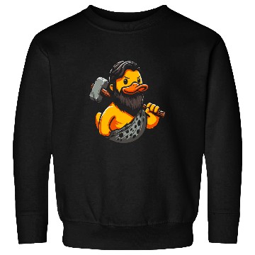 Discover Duck Pet Caveman Duck Cave Duckling Neanderthal Paleontologist Sweatshirts