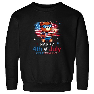 Discover Bear Pet Bear Red White and Blue Happy 4th Of July Day Celebration Sweatshirts