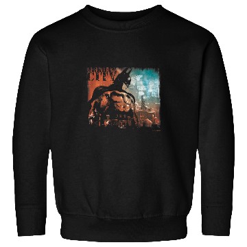 Discover Batman Arkham City Dark Knight Graffiti Stencil Skyline Sweatshirts