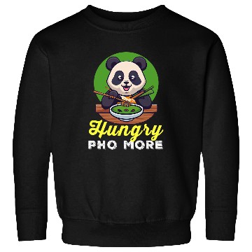 Discover Panda Pet Hungry Pho More Cute Panda Eating A bowl Sweatshirts
