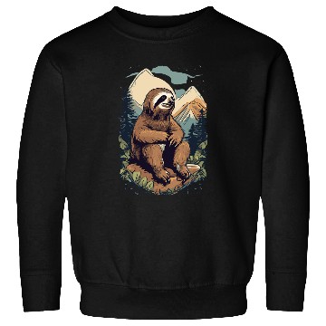 Discover Sloth Pet Contemplative Sloth Mountain View Reflective Moments Sweatshirts