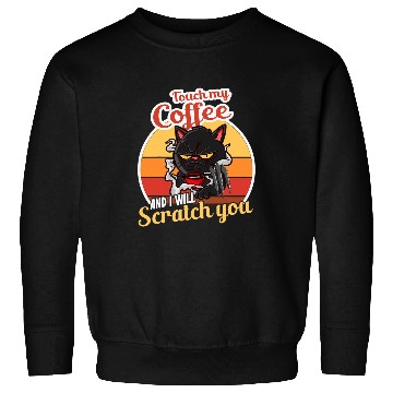 Discover Coffee Fun Cat Meme Scratch Design for a Coffee Lover Sweatshirts