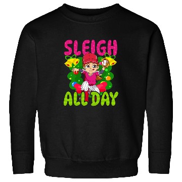 Discover Sleigh All Day Design Christmas Baseball Sweatshirts