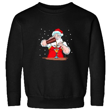 Discover Bartender Job Santa Claus Bartender Cocktail Sweatshirts