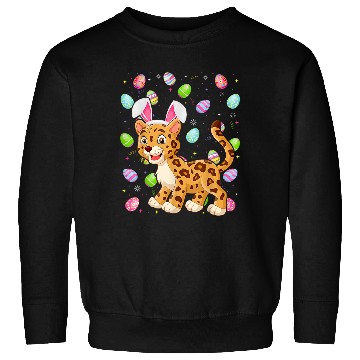 Discover Funny Easter jaguarss Easter Bunny Ears Easter Eggs Hunting Sweatshirts
