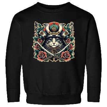 Discover Ancient Samurai Cat Japan Culture Ninja 1 Sweatshirts