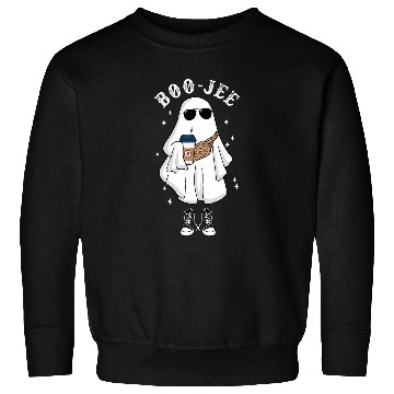 Discover Coffee Fun Spooky Season Cute ghosts Halloween Boo Jee Coffee Leopard Sweatshirts