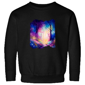 Discover Boho Chic Enchanted Forest Rainbow Watercolor Sky Sweatshirts