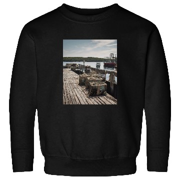 Discover Fishing Nets Lobster Traps Dock Sweatshirts