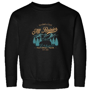 Discover Bear Pet Mount Rainier National Park Bear Souvenir Sweatshirts