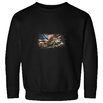 Discover American Flag Speckled Trout Fishing 4th Of July Sweatshirts