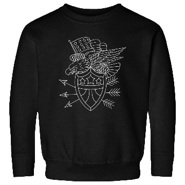 Discover American Traditional Bald Eagle with Shield Outline Tattoo Sweatshirts