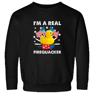 Discover Duck Pet Funny Firequacker Duck Patriotic USA Flag Sweatshirts