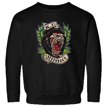 Discover 964 Silverback Gorilla Traditional Tattoo style gym Sweatshirts