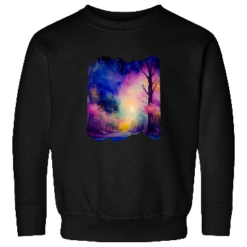 Discover Boho Chic Enchanted Forest Rainbow Watercolor Sky 1 Sweatshirts