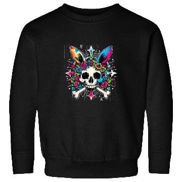 Discover Funny JollyRoger Bunny Skull Crossbones Egg Hunt Easter Day 1 Sweatshirts