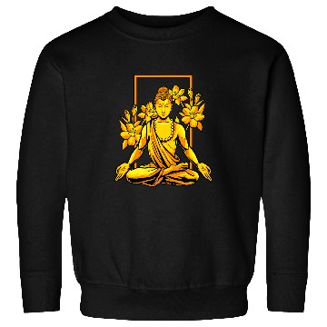 Discover Buddha With Flowers Zen Spirituality Buddhism Buddhist Sweatshirts