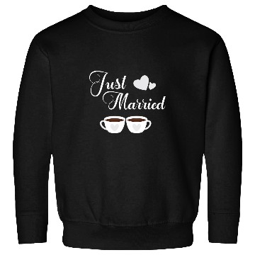 Discover Coffee Fun Just Married Coffee Couples Wedding Honeymoon Bound Sweatshirts