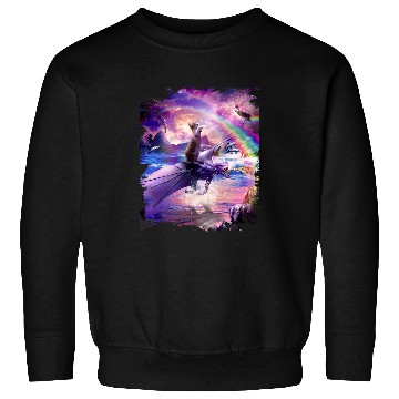 Discover Dragon Pet Rainbow Space Cat On Dragon Sweatshirts