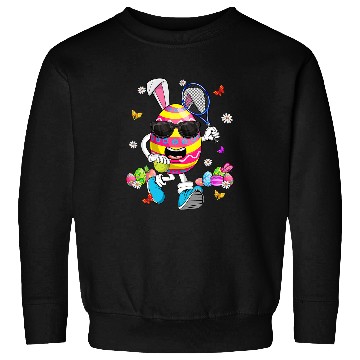 Discover Funny Easter Egg Playing Tennis Bunny Ears Easter Day Boy Sweatshirts