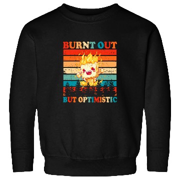 Discover Burnt Out But Optimistic Marshmallow Retro Sunset Camping 2 Sweatshirts
