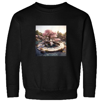 Discover Cherry Blossom Rhapsody Circular Oasis Reflective Serenity Sweatshirts