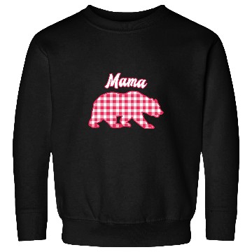 Discover Bear Pet Mama Bear Red Gingham Plaid Sweatshirts