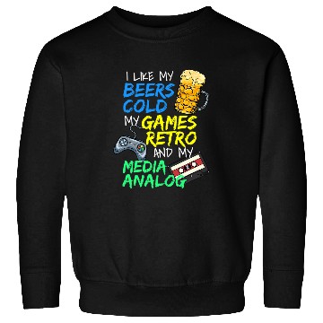 Discover Beer Fun Analog Media Retro Gamer Gaming Geek Cassette Sweatshirts