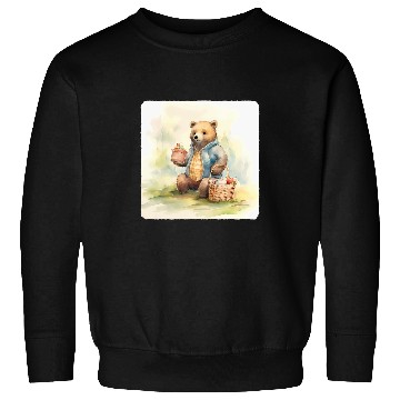 Discover Bear Pet Bear With A Picnic Basket Bear Ready For Picnic With Basket 3 Sweatshirts