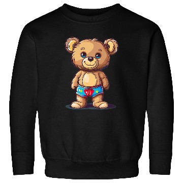 Discover Bear Pet Teddy Bear with swimming trunks for Pool Weather Lovers Sweatshirts