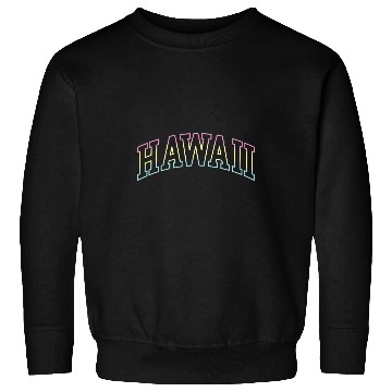 Discover Hawaii HI Rainbow Varsity Cool Hawaiian Simple Letter Tee Sweatshirts