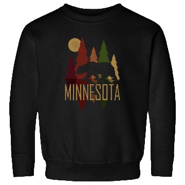 Discover Bear Pet Fall Minnesota Bear with Trees Fall Colors Sweatshirts